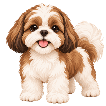 The evenpup pup, a fluffy shih tzu